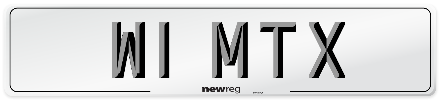 W1 MTX Number Plate from New Reg